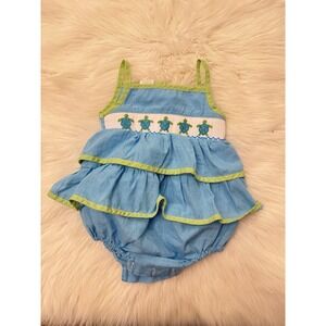 Viva La Fete sea turtle smocked bubble size 3m EUC